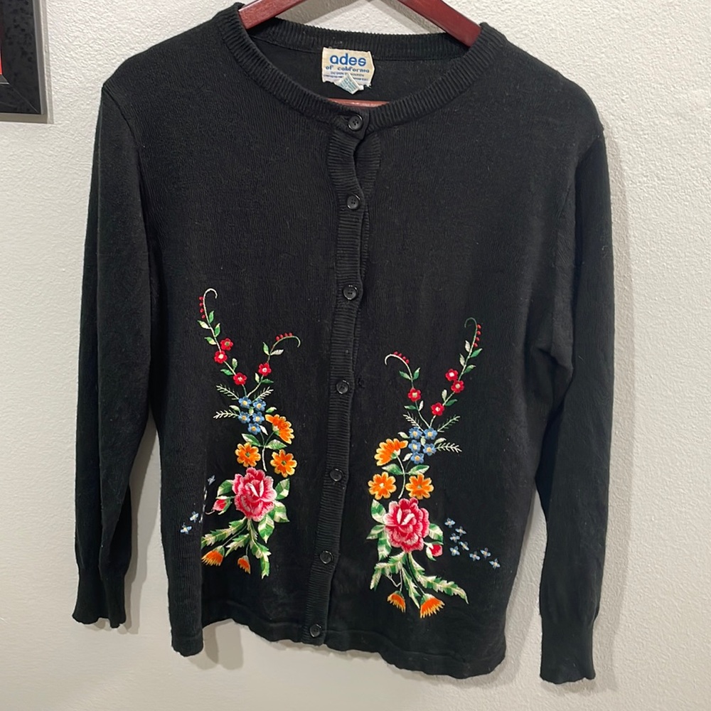 Vintage Embroidered Floral Cardigan